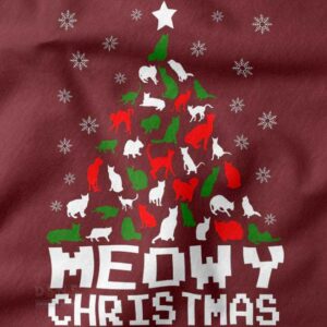 Meowy Christmas cat t-shirt funny holiday design