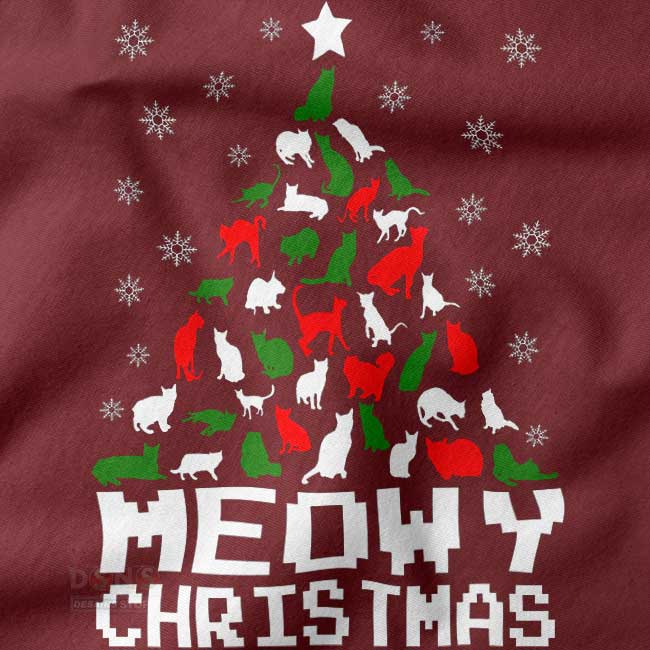 Meowy Christmas cat t-shirt funny holiday design