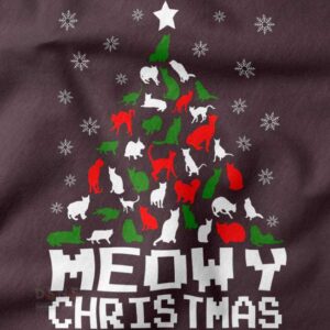 Meowy Christmas ugly sweatshirt funny cat design