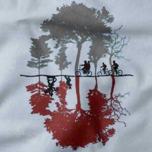 Retro Upside Down graphic Netflix sweater