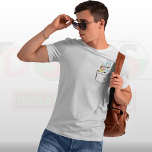 Rick and Morty Pocket Funny T-Shirt – Minimal Cartoon Tee