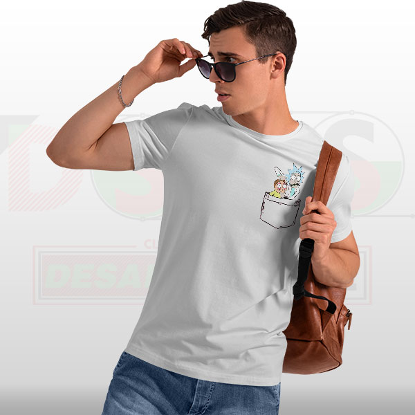 Rick and Morty Pocket Funny T-Shirt – Minimal Cartoon Tee