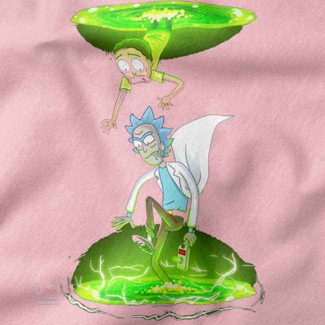 Rick and Morty multiverse portal cartoon tee