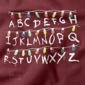Ugly Christmas sweatshirt inspired by Stranger Things wall alphabet