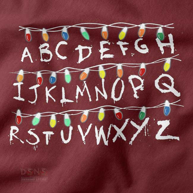 Ugly Christmas sweatshirt inspired by Stranger Things wall alphabet