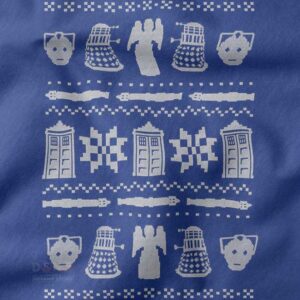 Ugly Doctor Who TARDIS Christmas sweatshirt with festive art