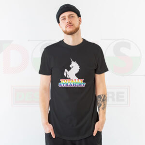 Unicorn Totally Straight Rainbow T-Shirt