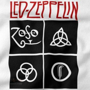 Led Zeppelin iconic symbols rock band t-shirt
