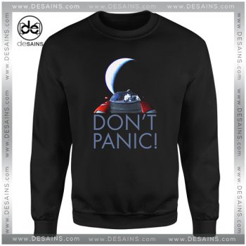 Cheap Graphic Sweatshirt Spacex Starman Dont Panic Tesla Roadster