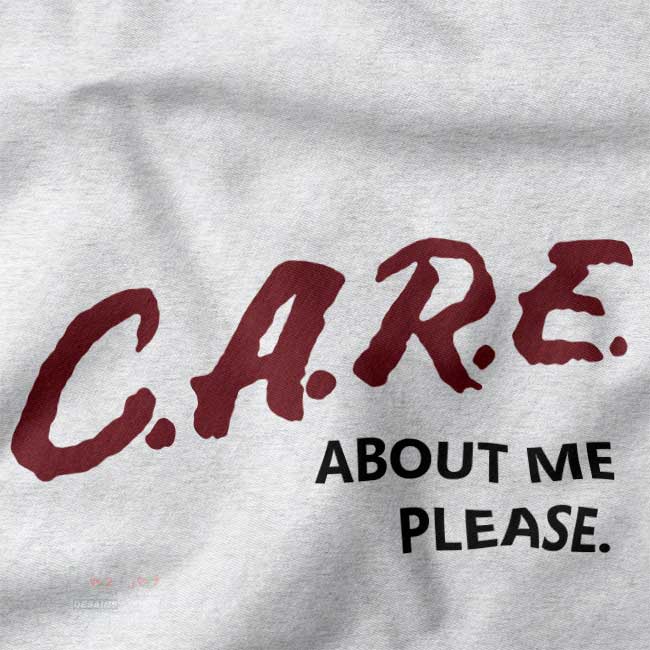 Minimal emotional statement T-shirt Care About Me Please