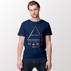 Galaxy Reverberation 30 Seconds to Mars Nebula Navy T-Shirt