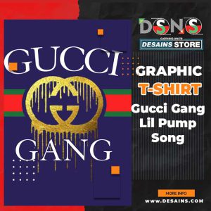 Limited Fan Art Merch Lil Pump Song Graphic T-shirt Gucci Gang