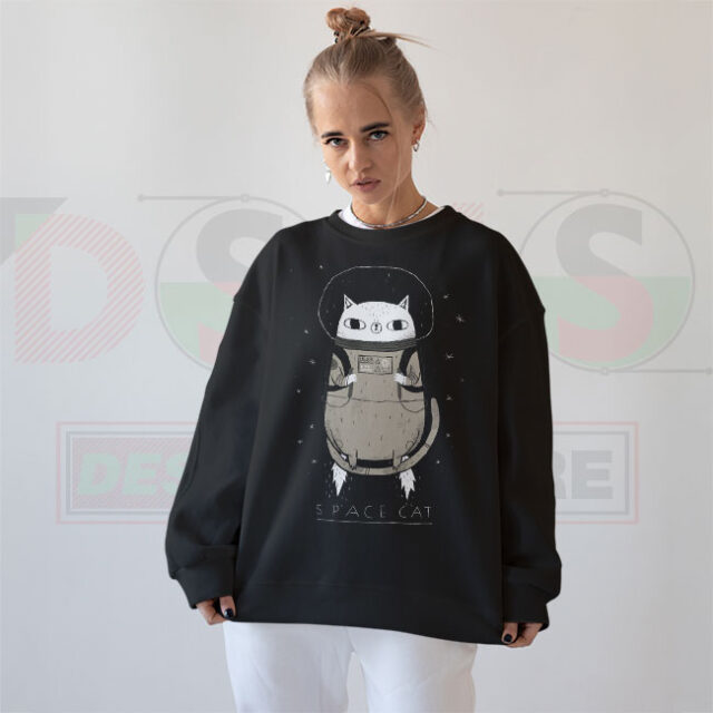 Space Cat Astronaut Sweatshirt – Funny Galaxy Adventure