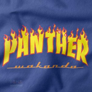 Thrasher style panther graphic t-shirt casual wear