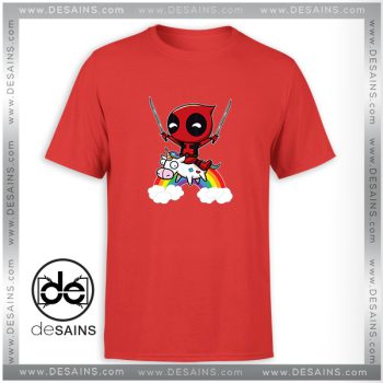 Buy T-Shirt Deadpool 2 Riding a Unicorn Tee Shirt Size S-3XL
