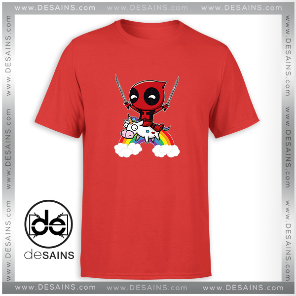 Deadpool With A Unicorn Funny T-Shirt Women's Sizes