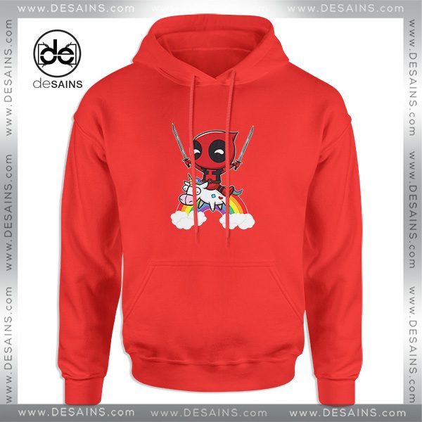 Cheap Graphic Hoodie Deadpool 2 Riding a Unicorn Unisex Hoodies