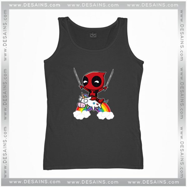 Cheap Graphic Tank Top Deadpool 2 Riding a Unicorn Size S-3XL