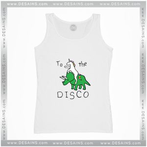 Cheap Graphic Tank Top To The Disco Unicorn Riding Triceratops