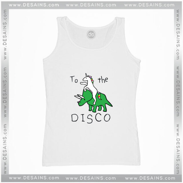 To The Disco Unicorn Riding Triceratops Tank Top