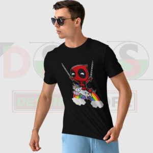 Deadpool Riding a Unicorn T-Shirt – Funny Superhero Graphic