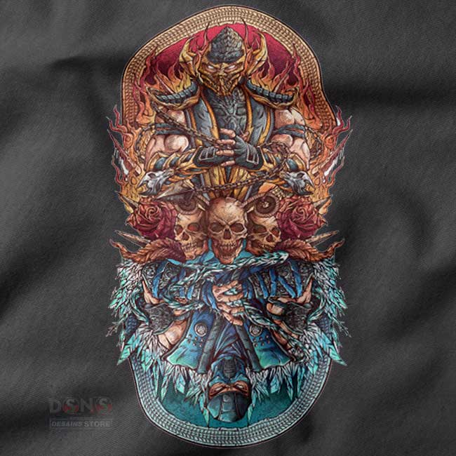 Gamer streetwear hoodie with fire and ice battle graphic