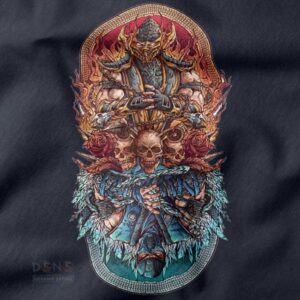 Gaming streetwear tank top with fire and ice battle graphic