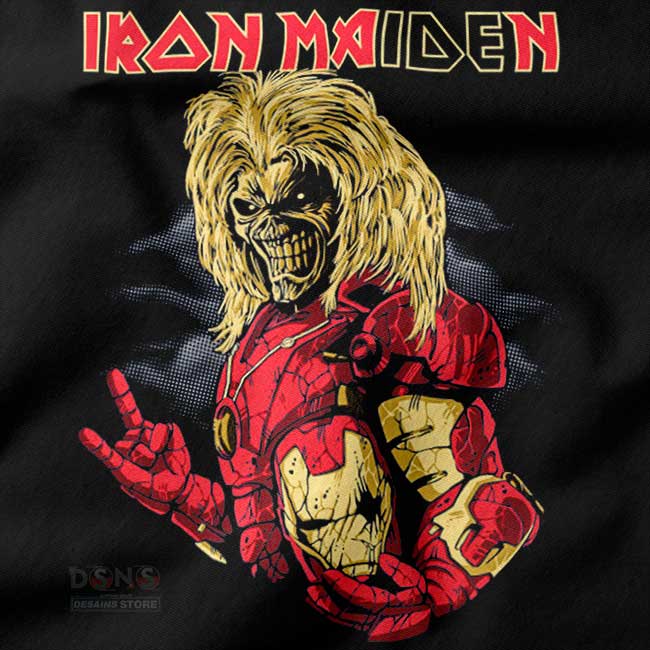 Metal graphic streetwear hoodie with Iron Man theme