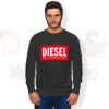 Black sweatshirt with bold red logo