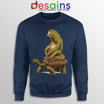 Sweatshirt Navy Speed is Relative Sloth Meme Animal
