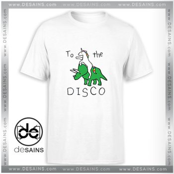T-Shirt To The Disco Unicorn Riding Triceratops Tee Shirt Size S-3XL