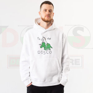 To The Disco Unicorn Riding Triceratops Hoodie – Retro Graphic