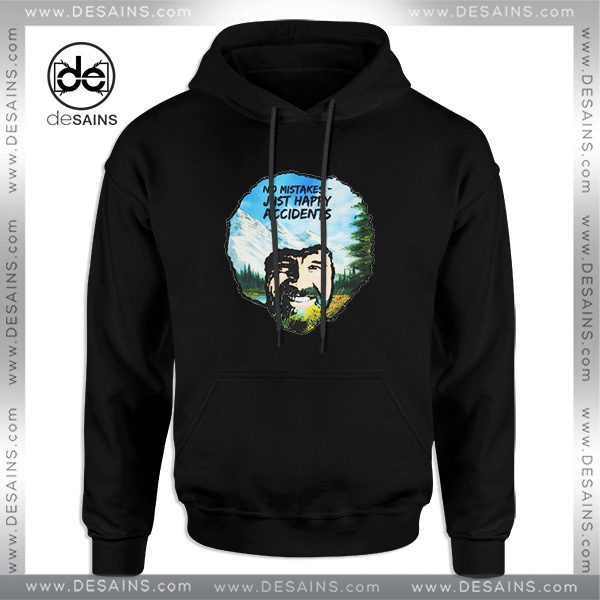 Cheap Graphic Hoodie Bob Ross No Mistakes Just Happy Accidents