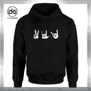 Cheap Graphic Hoodie Peace, Love, Death Metal