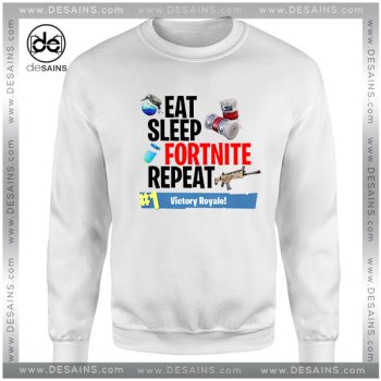 Cheap Graphic Sweatshirt Fortnite Eat Sleep Fortnite Repeat