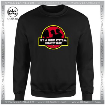 Cheap Graphic Sweatshirt Unix System Park Jurassic Park Logo
