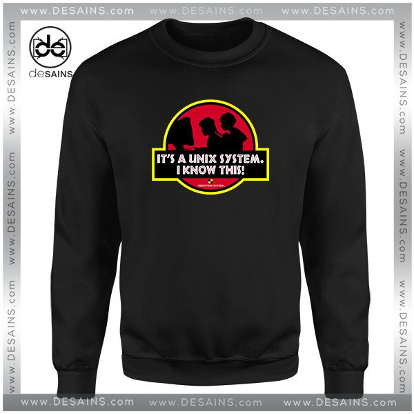 Sweatshirt Unix System Park Jurassic Park Logo