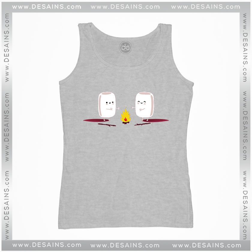 Cheap Graphic Tank Top Camping Cute Marshmallows