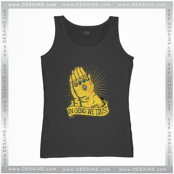Cheap Graphic Tank Top In Gems We Trust Thanos