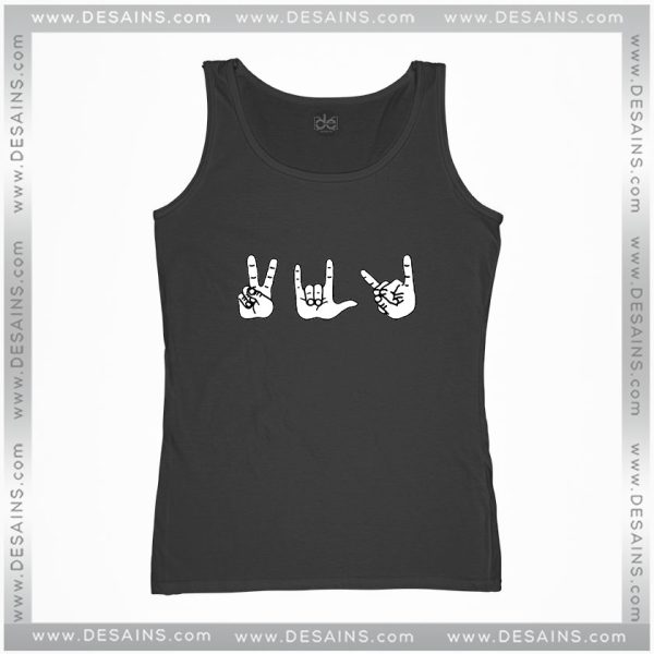 Cheap Graphic Tank Top Peace, Love, Death Metal