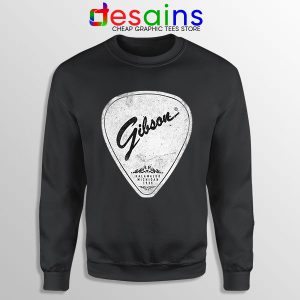 Classic Gibson Guitars Acoustic Pick Black Sweatshirt Vintage