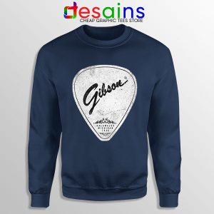 Classic Gibson Guitars Acoustic Pick Navy Sweatshirt Vintage