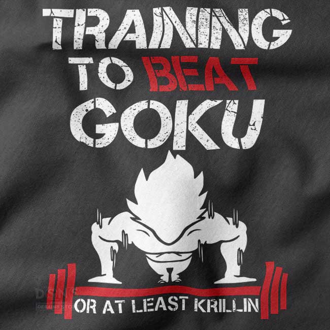 Dragon Ball training to beat Goku fan T-shirt design