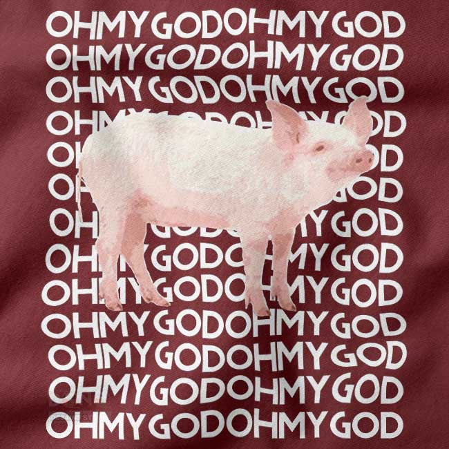 Funny pig meme hoodie Oh My God animal design