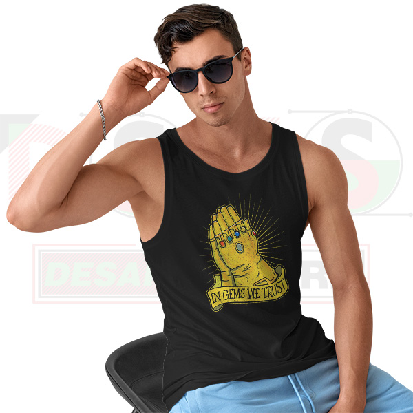 In Gems We Trust Thanos Tank Top – Infinity Stones Marvel Graphic