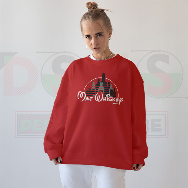 Malt Whiskey Not Walt Disney Sweatshirt – Funny Parody Graphic