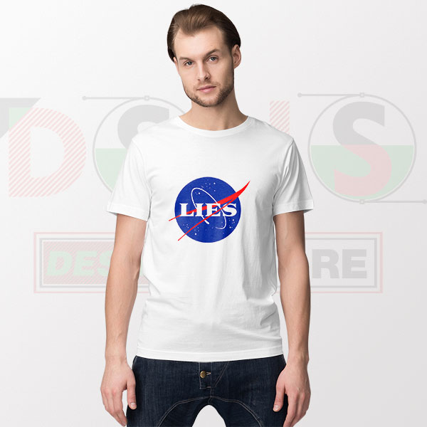 NASA Lies Funny Logo T-Shirt – Space Meme Graphic Tee