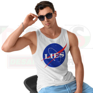 NASA Lies Funny Logo Tank Top – Space Humor Streetwear