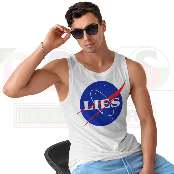 NASA Lies Funny Logo Tank Top – Space Humor Streetwear