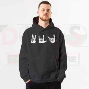 Peace Love Death Metal Hoodie – Funny Heavy Metal Graphic